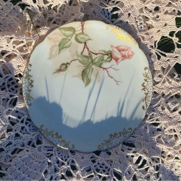 4 Antique T&V Limoges Floral Hand Painted Plate 8” Signed Gold Trim 19th C 1890 - Picture 6 of 14